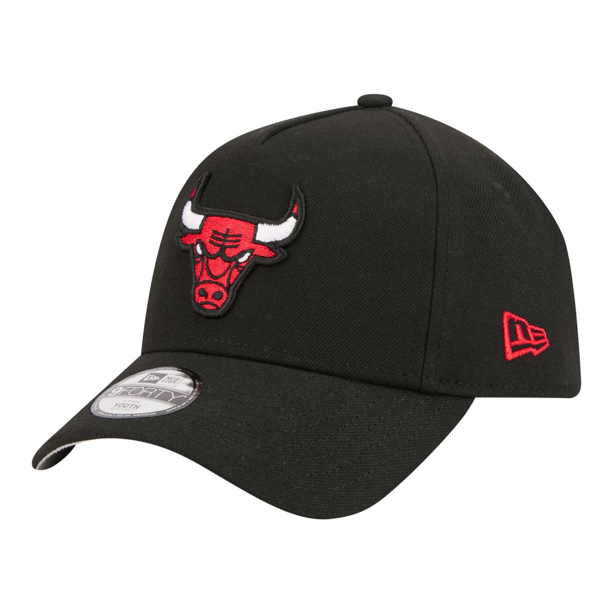 Youth New Era Black Chicago Bulls 9FORTY A-Frame Adjustable Hat