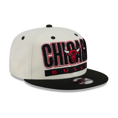 Chicago Bulls New Era Youth Classic 9FIFTY Snapback Hat - Cream/Black
