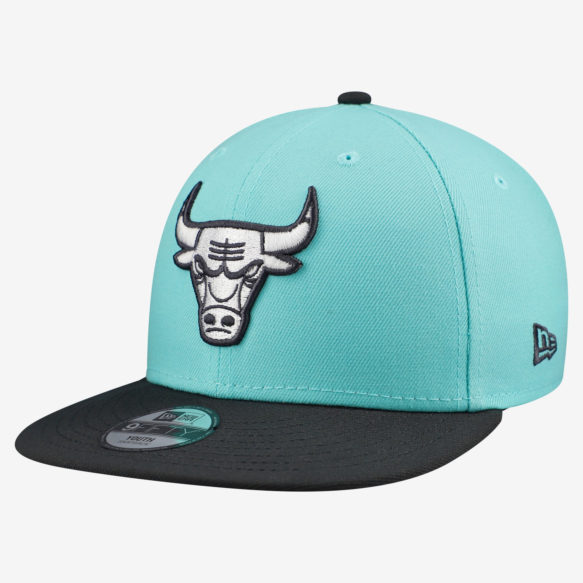 Youth New Era Turquoise/Charcoal Chicago Bulls 9FIFTY Snapback Hat