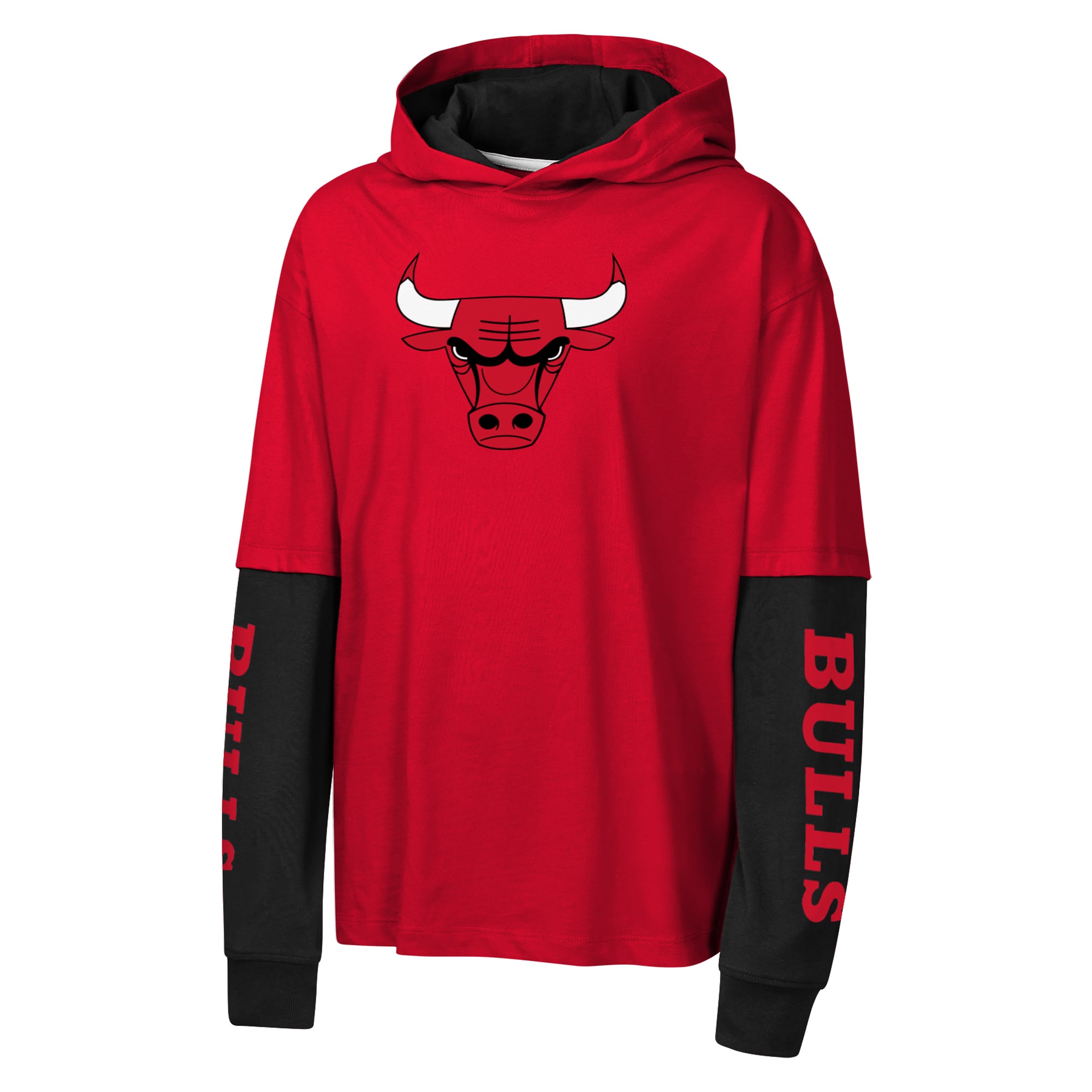 T-shirt à capuche oversize en faux nickel rouge Chicago Bulls pour jeunes Outerstuff