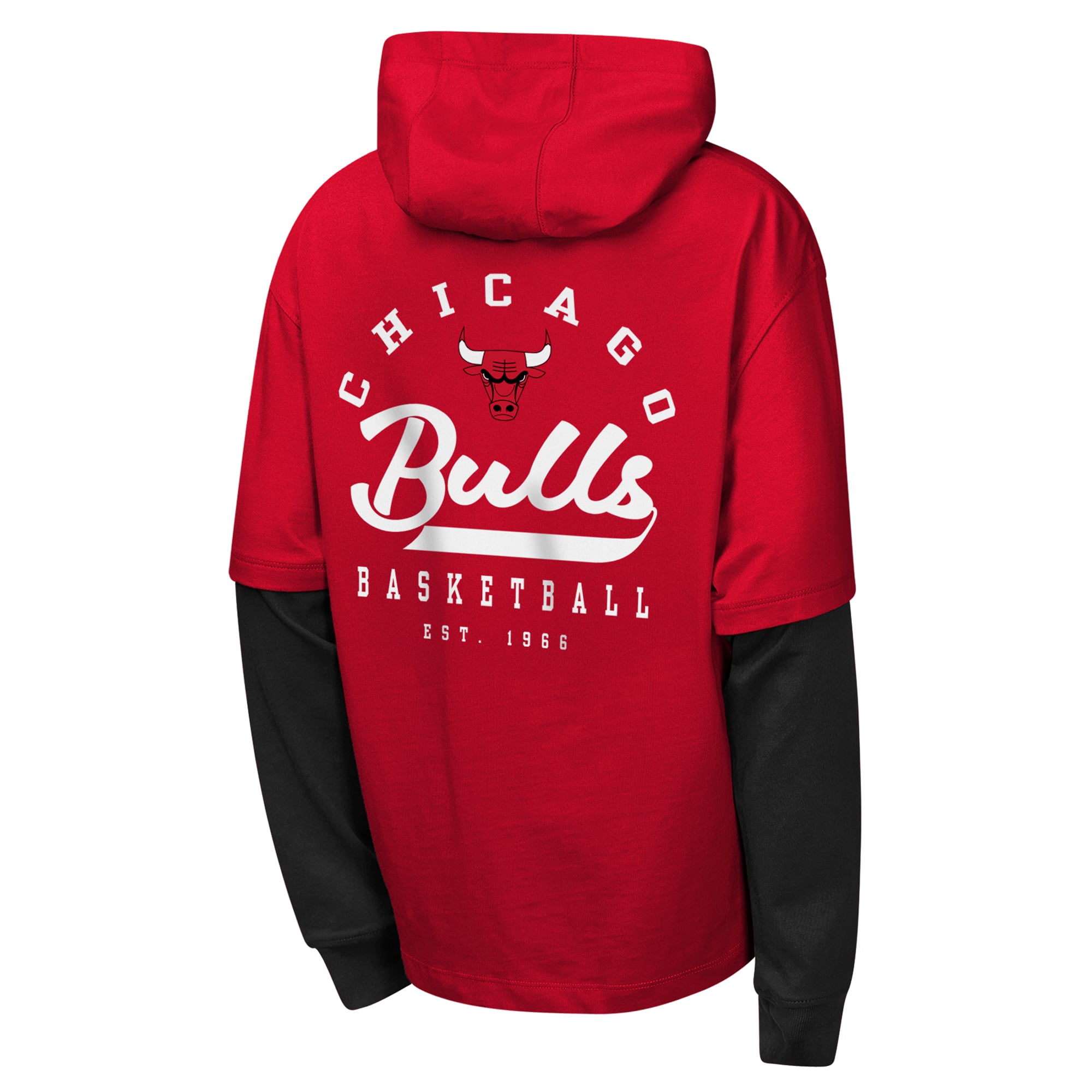 T-shirt à capuche oversize en faux nickel rouge Chicago Bulls pour jeunes Outerstuff