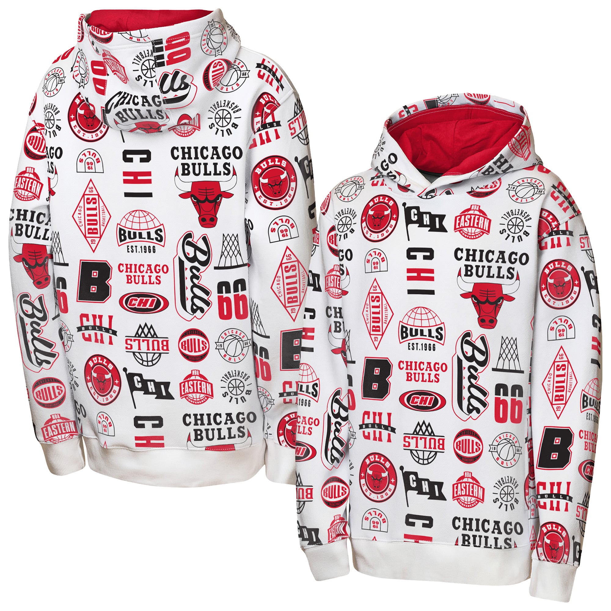 Sweat à capuche intégral blanc Chicago Bulls 3-and-D pour jeunes de la marque Outerstuff