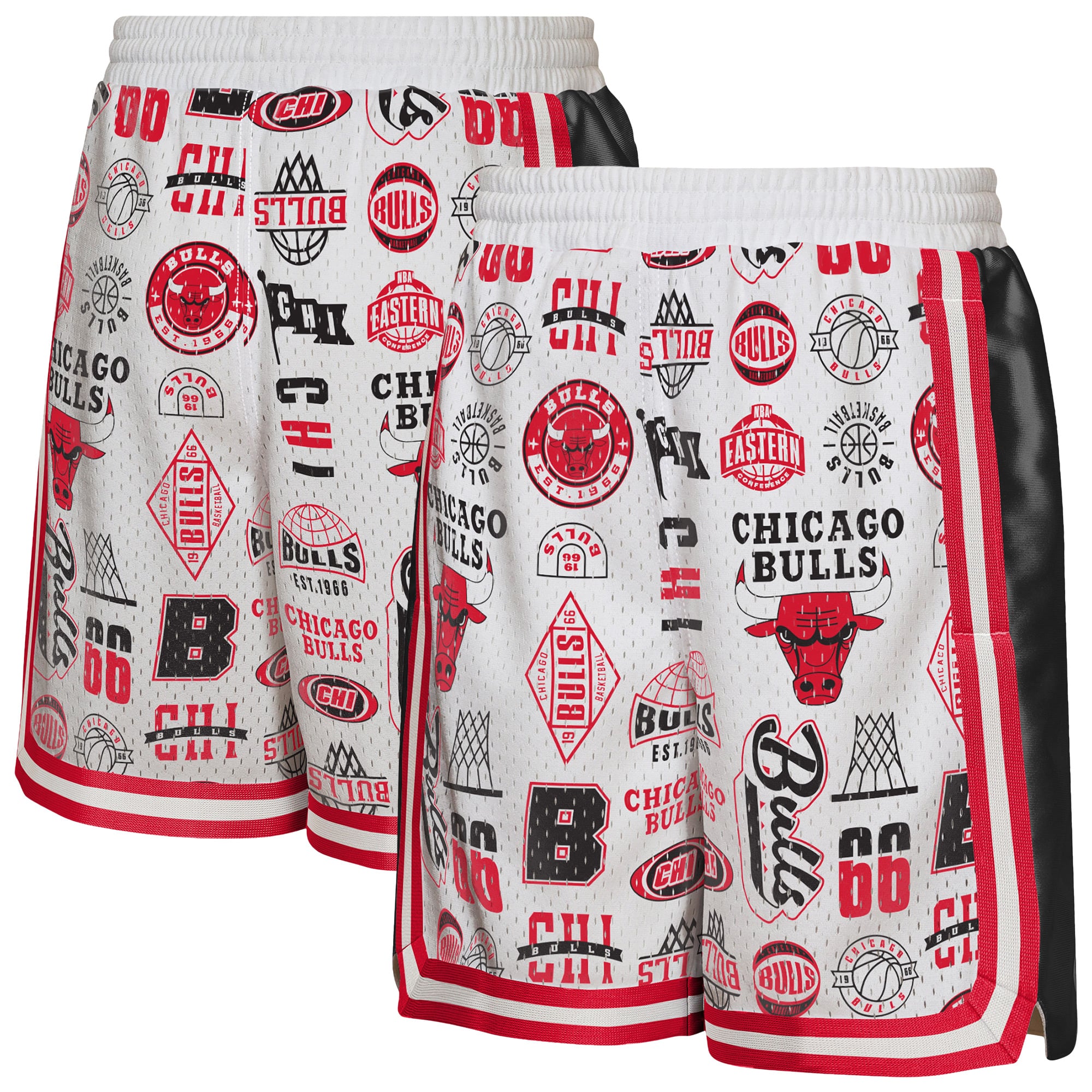 Short de basketball blanc Chicago Bulls Ball Hog Dazzle pour jeunes la marque Outerstuff.