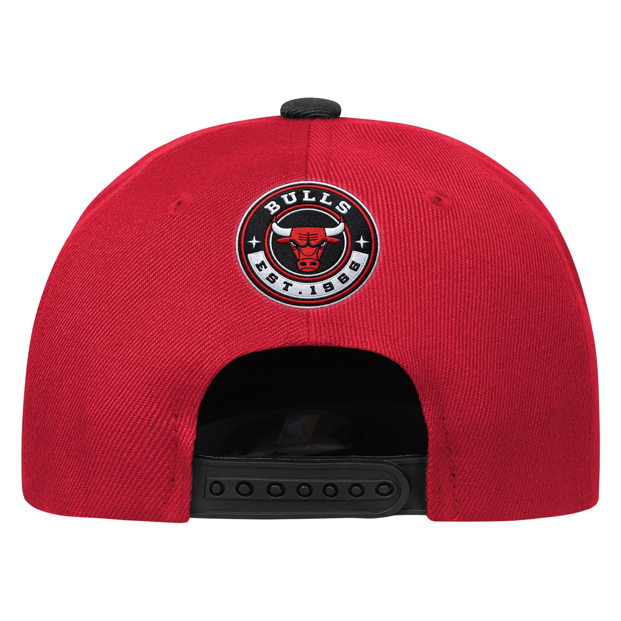 Casquette ajustable à trois boutons pré-courbés avec logo Chicago Bulls, blanche et noire, pour jeunes de la marque Outerstuff