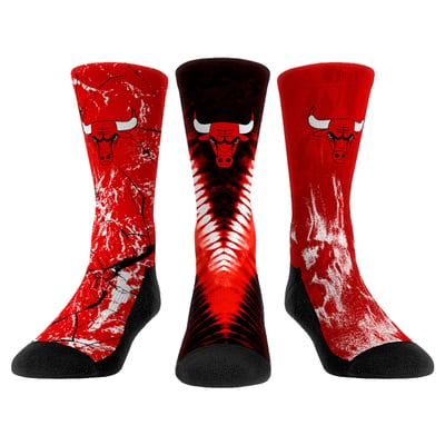  Chicago Bulls Rock Em Youth Three-Pack Crew Socks Set - 