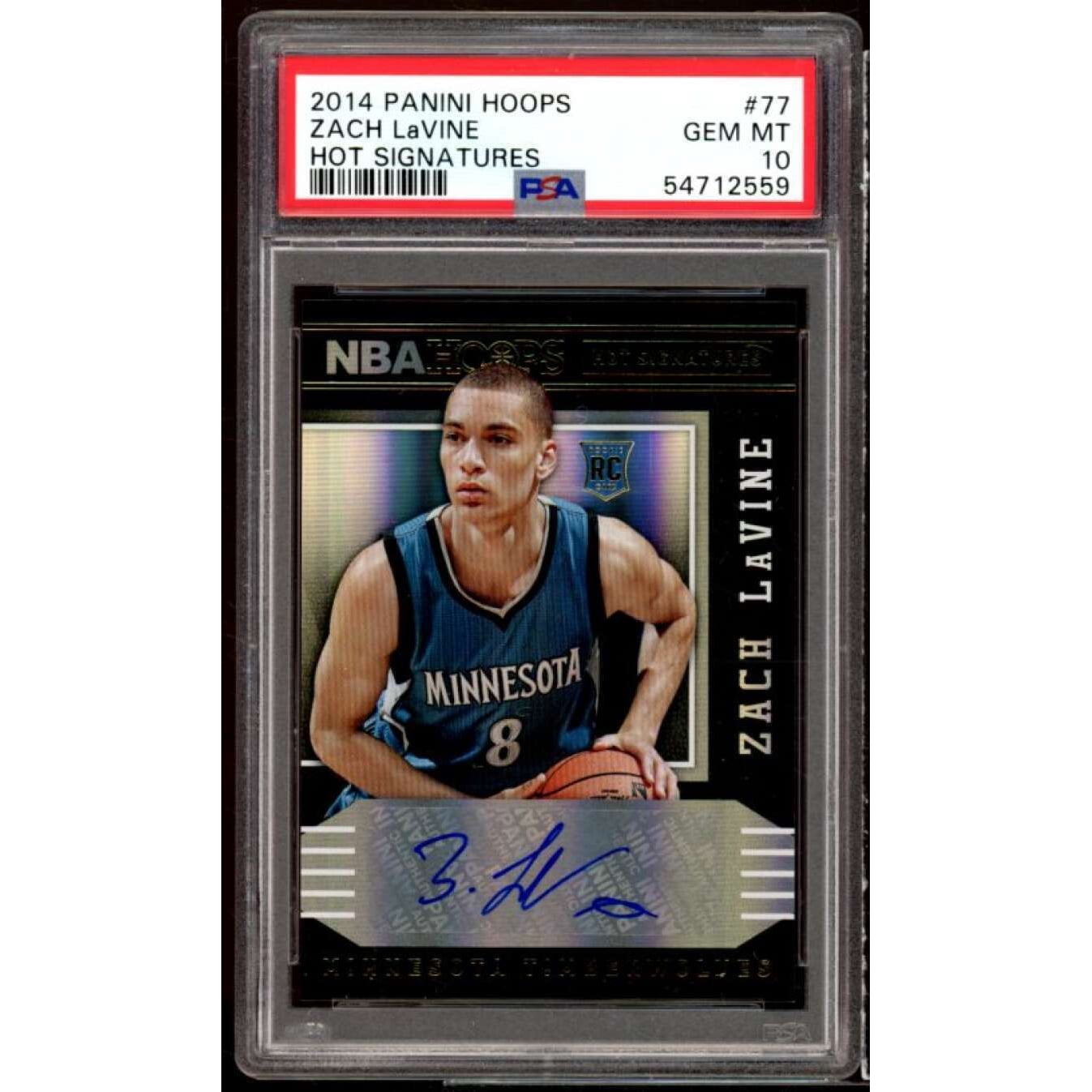 Zach LaVine Rookie Card 2014-15 Panini Hoops Hot Signatures #77 