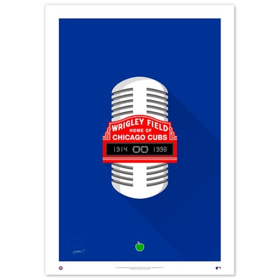  Chicago Cubs Limited Edition 24" x 36" Minimalist Broadcaster Art Print