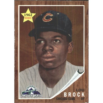 1998 FanFest Brock #1 Lou Brock/1962 Topps