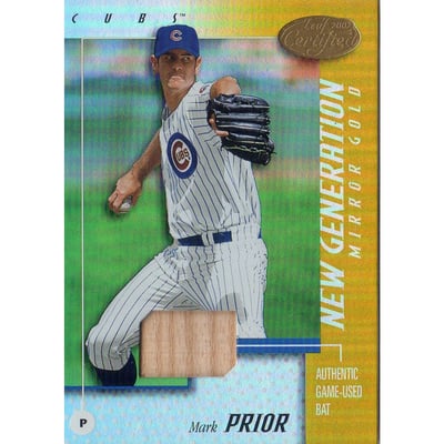2002 Leaf Certified Mirror Gold #178 Mark Prior NG Bat