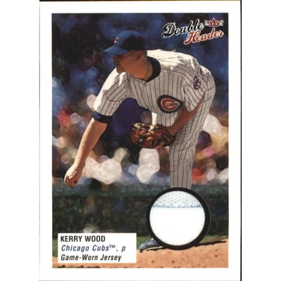 2003 Fleer Double Header Flip Card Game Used #KW Kerry Wood Jsy SP/200