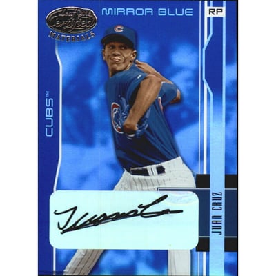 2003 Leaf Certified Materials Mirror Blue Autographs #34 Juan Cruz/50