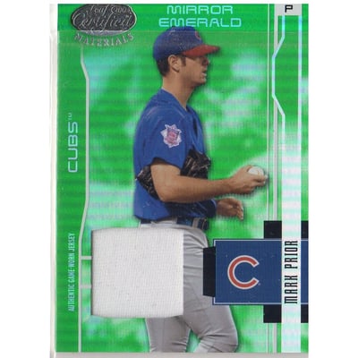 2003 Leaf Certified Materials Mirror Emerald Materials #33 Mark Prior Jsy