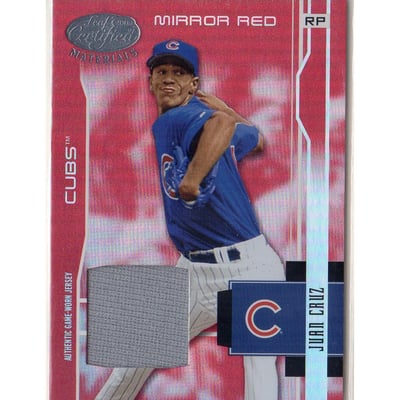 2003 Leaf Certified Materials Mirror Red Materials #34 Juan Cruz Jsy/250