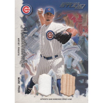 2003 Studio Masterstrokes Proofs #19 Mark Prior Bat-Jsy