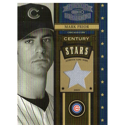 2004 Throwback Threads Century Stars Material #CS31 Mark Prior Jsy/50