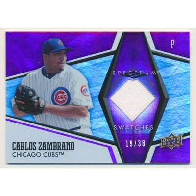 2008 Upper Deck Spectrum Spectrum Swatches Purple #CZ Carlos Zambrano/38