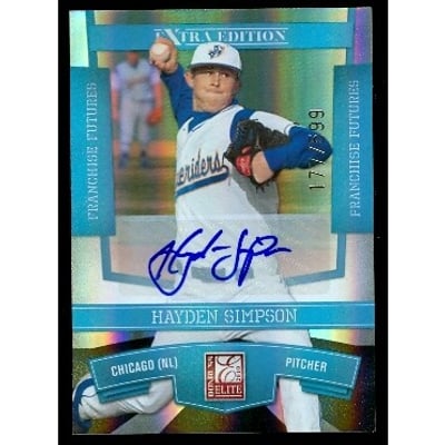 2010 Donruss Elite Extra Edition Franchise Futures Signatures #50 Hayden Simpson/599