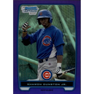 2012 Bowman Chrome Prospects Purple Refractors #BCP117 Shawon Dunston Jr.