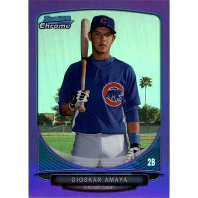 2013 Bowman Chrome Prospects Purple Refractors #BCP4 Gioskar Amaya