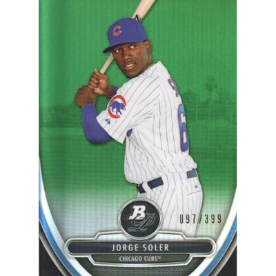2013 Bowman Platinum Chrome Prospects Green Refractors #BPCP28 Jorge Soler