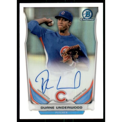 2014 Bowman Chrome Prospect Autographs Refractors #BCAPDU Duane Underwood