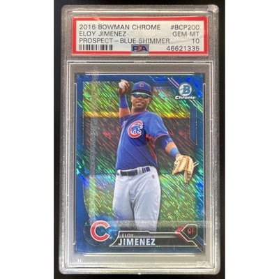 2016 Bowman Chrome Prospects Blue Shimmer #BCP200 Eloy Jimenez PSA 10