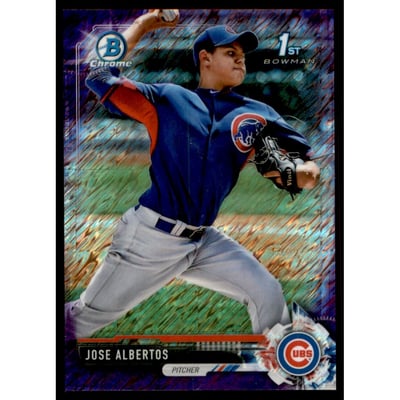 2017 Bowman Chrome Prospects Purple Shimmer Refractors #BCP216 Jose Albertos