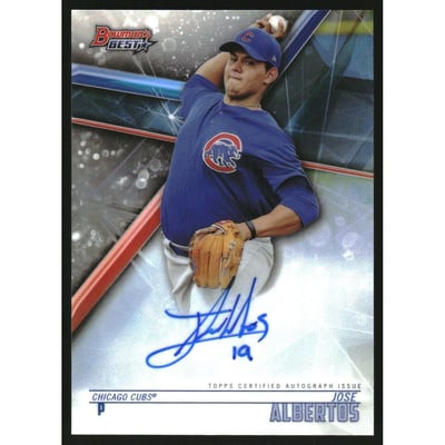 2018 Bowman's Best Best of '18 Autographs Refractors #B18JALEI Jose Albertos