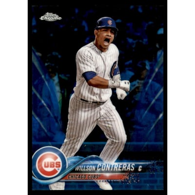 2018 Topps Chrome Blue Refractors #197 Willson Contreras