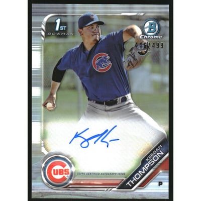 2019 Bowman Chrome Prospect Autographs Refractors #CPAKT Keegan Thompson