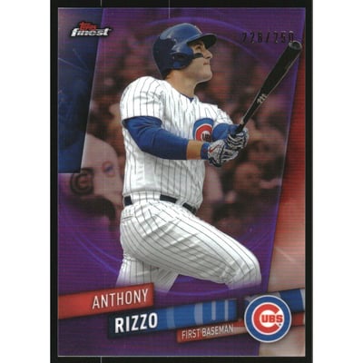 2019 Finest Purple Refractors #65 Anthony Rizzo