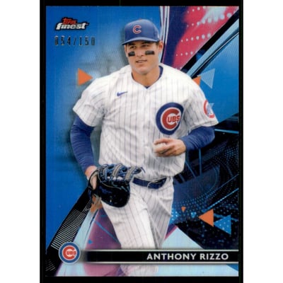 2021 Finest Blue Refractors #67 Anthony Rizzo