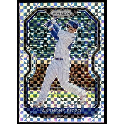 2021 Panini Prizm Prizms Power Plaid #28 Anthony Rizzo