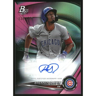 2022 Bowman Platinum Top Prospects Autographs Pink #TOP42 Brennen Davis