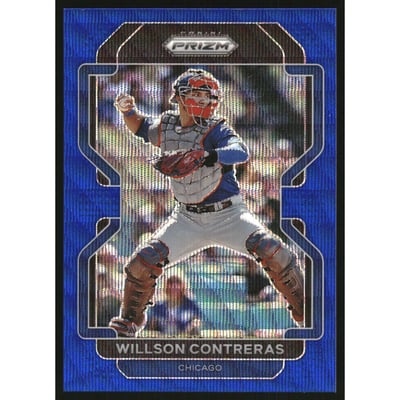 2022 Panini Prizm Prizms Blue Wave #168 Willson Contreras T2