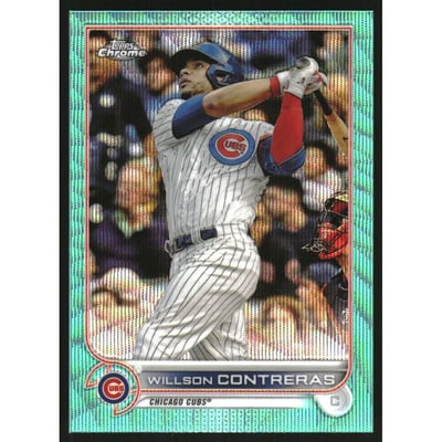 2022 Topps Chrome Aqua Wave Refractors #136 Willson Contreras