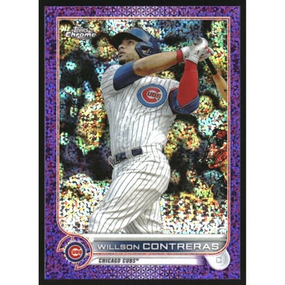 2022 Topps Chrome Purple Speckle Refractors #136 Willson Contreras