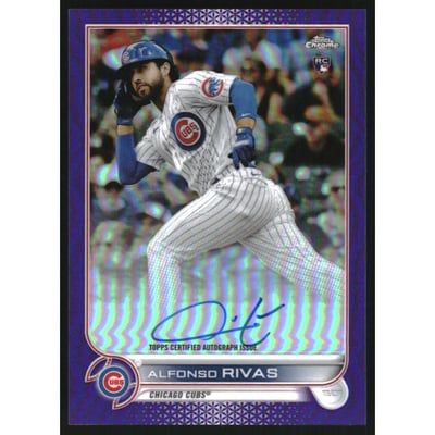 2022 Topps Chrome Rookie Autographs Purple Refractors #RAAR Alfonso Rivas