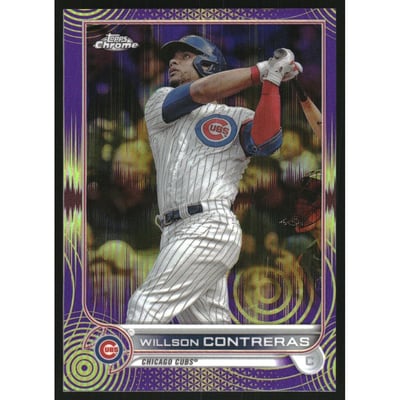 2022 Topps Chrome Sonic Purple Yellow Sonic Refractors #136 Willson Contreras