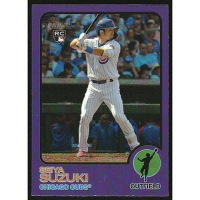 2022 Topps Heritage Chrome Purple Refractors #505 Seiya Suzuki