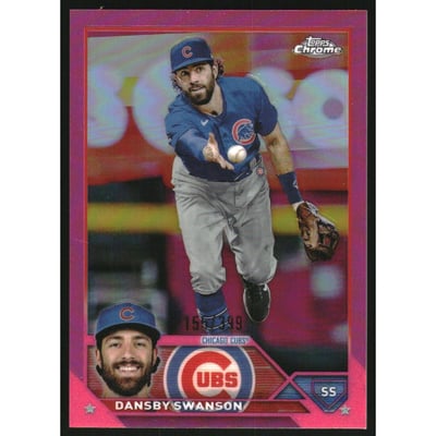 2023 Topps Chrome Magenta Refractors #144 Dansby Swanson