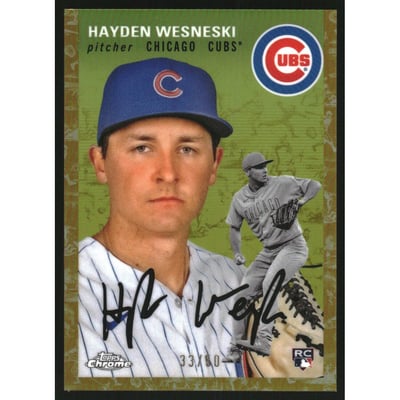 2023 Topps Chrome Platinum Anniversary Platinum Toile Cream Gold Refractors #157 Hayden Wesneski