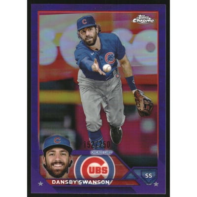 2023 Topps Chrome Purple Refractors #144 Dansby Swanson