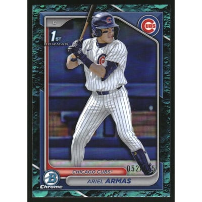 2024 Bowman Chrome Draft Aqua Lunar Refractors #BDC109 Ariel Armas