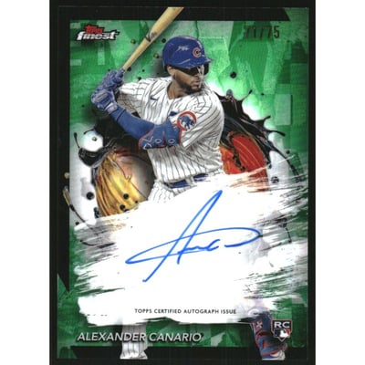 2024 Finest Autographs Green Refractors #FAAC Alexander Canario