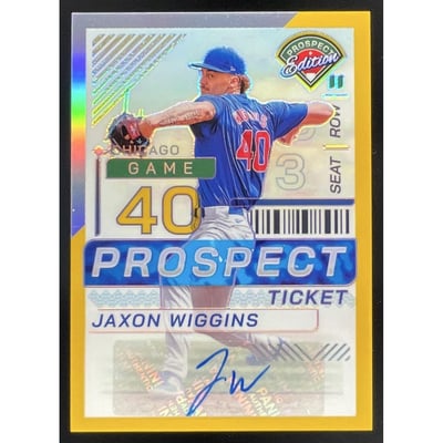 2024 Panini Prospect Edition Holo Prospect Ticket Gold Jaxon Wiggins Auto /10