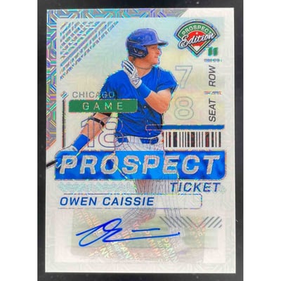 2024 Panini Prospect Edition Holo Prospect Ticket Mojo Owen Caissie Auto /25