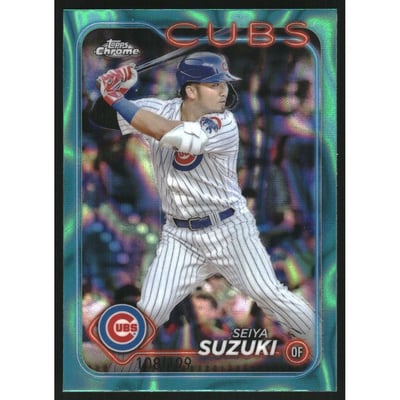 2024 Topps Chrome Aqua Lava Refractors #13 Seiya Suzuki