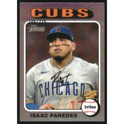 2024 Topps Heritage Chrome Silver Refractors #573 Isaac Paredes HN/225