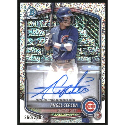 2025 Bowman Chrome Prospect Autographs Speckle Refractors #CPAAC Angel Cepeda
